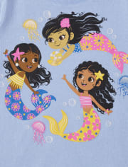 Baby And Toddler Girls Mermaid Graphic Tee