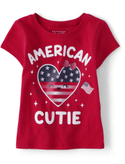 Baby And Toddler Girls American Cutie Graphic Tee