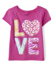 T-shirt graphique Love pour bébé et toute-petite fille