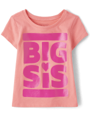 Camiseta con gráfico Big Sis para bebés y niñas pequeñas