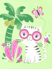 Paquete de 3 camisetas con estampado de animales tropicales para bebés y niñas pequeñas