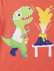 Paquete de 3 camisetas con estampado de dinosaurio y tiburón para bebés y niños pequeños