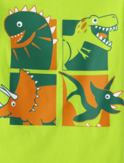 Paquete de 3 camisetas con estampado de dinosaurio y tiburón para bebés y niños pequeños