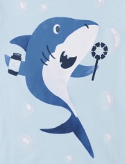 Paquete de 3 camisetas con estampado de dinosaurio y tiburón para bebés y niños pequeños