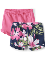 Baby Girls Tropical Ruffle Shorts 2-Pack