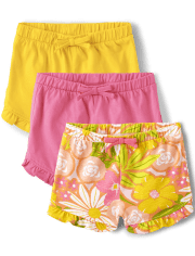 Shorts Bebé Niña Floral Volantes Pack de 3
