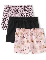 Baby Girls Leopard Shorts 3-Pack
