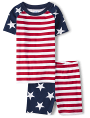 Unisex Kids Matching Family Americana Snug Fit Cotton Pajamas