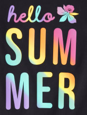 Girls Hello Summer Snug Fit Cotton Pajamas