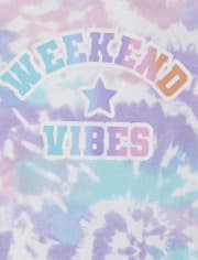 Pijama de algodón ajustado para niñas Weekend Vibes