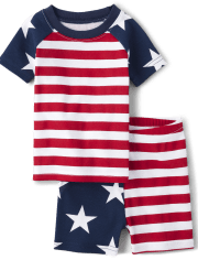 Unisex Baby And Toddler Matching Family Americana Snug Fit Cotton Pajamas