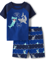 Baby And Toddler Boys Shark Snug Fit Cotton Pajamas