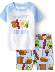 Pyjama unisexe en coton coupe ajustée pour bébés et tout-petits
