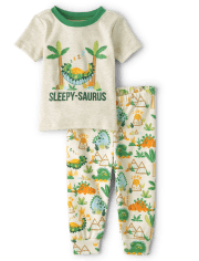 Unisex Baby And Toddler Sleepy-Saurus Snug Fit Cotton Pajamas