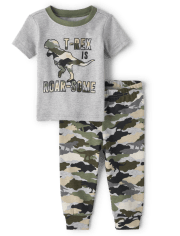 Baby And Toddler Boys T-Rex Is Roar-Some Snug Fit Cotton Pajamas