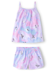 Pijama de mariposa metalizada para niña