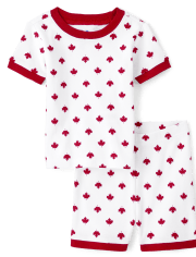Unisex Baby And Toddler Matching Family Maple Leaf Snug Fit Cotton Pajamas