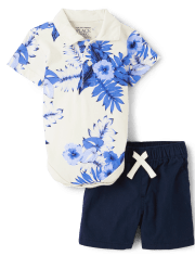 Baby Boys Matching Family Floral Bodysuit Outfit Set