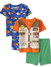 Unisex Baby And Toddler Fishing Snug Fit Cotton Pajamas 2-Pack