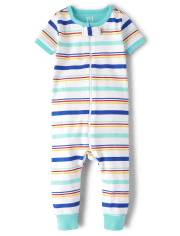 Unisex Baby And Toddler Striped Snug Fit Cotton One Piece Pajamas