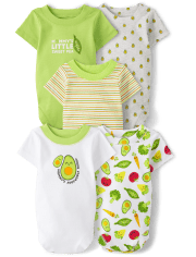 Unisex Baby Vegetable Bodysuit 5-Pack