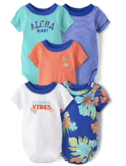 Lot de 5 cache-couches tropicales pour bébé garçon