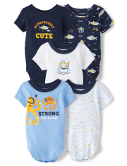 Baby Boys Sea Critter Bodysuit 5-Pack