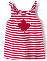 Robe body rayée feuille d'érable pour bébé fille