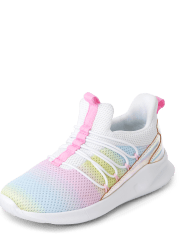 Girls Rainbow Ombre Running Sneakers