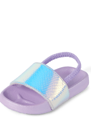 Toddler Girls Holographic Slides
