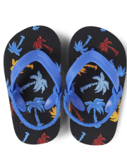 Toddler Boys Palm Tree Flip Flops