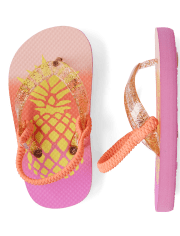 Chanclas de piña metalizadas para niñas pequeñas