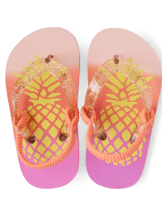 Chanclas de piña metalizadas para niñas pequeñas