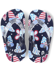 Toddler Girls Americana Butterfly Flip Flops
