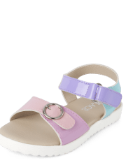 Sandalias con bloques de color para niñas pequeñas