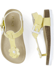 Toddler Girls Flower T-Strap Sandals