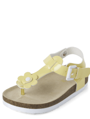 Toddler Girls Flower T-Strap Sandals