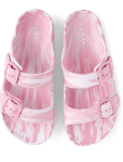 Girls Tie Dye Buckle Slides