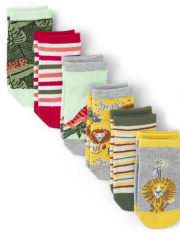Baby And Toddler Boys Safari Ankle Socks 6-Pack