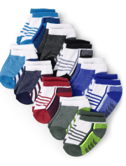 Baby And Toddler Boys Colorblock Athletic Ankle Socks 10-Pack