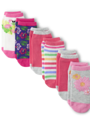 Paquete de 6 calcetines tobilleros tropicales para bebés y niñas pequeñas