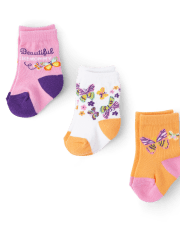 Baby Girls Butterfly Midi Socks 6-Pack