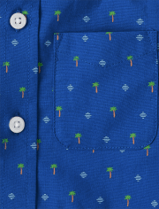 Baby And Toddler Boys Palm Tree Poplin Button Up Shirt