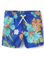 The Children's Place Baby And Toddler Boys Matching Family Tropical Swim Trunk (Cool Cobalt)