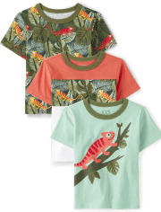 Pack de 3 camisetas camaleón para bebés y niños pequeños