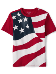 Boys American Flag Graphic Tee