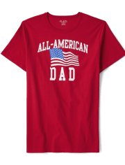 Mens Matching Family All-American Dad Graphic Tee