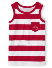 Boys Striped Pocket Tank Top