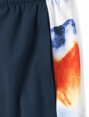 Shorts de baloncesto de alto rendimiento con estampado de rayas laterales para niños