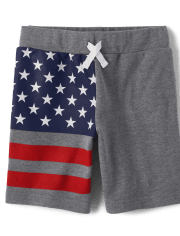 Shorts de rizo francés con la bandera estadounidense para niños